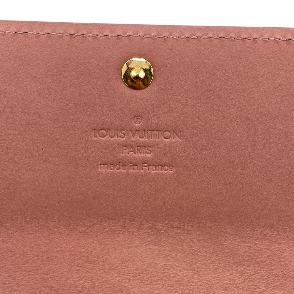 LOUIS VUITTON M90023 Monogram Vernis Ikat leather Portefeuille Sarah Rosevelle Purse pink leather Women Used