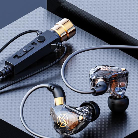 Wired Earphone Universal Noise Reduction 3.5mm L-shaped Plug Dynamic Gaming Headphone with Microphone for Karaoke