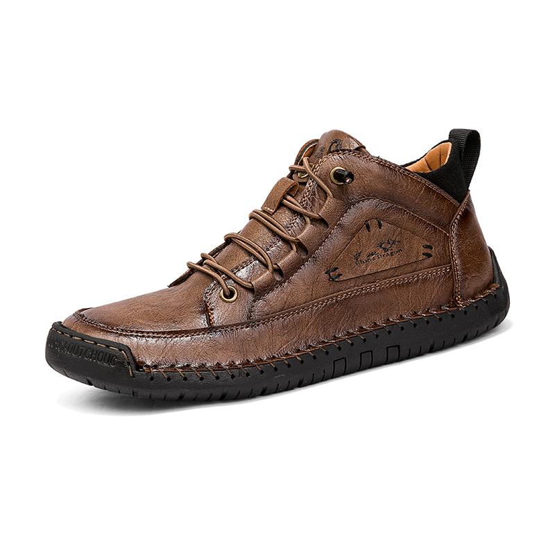 

Ручная прошивка Кожаные мужские ботинки Натуральная кожа Повседневная кожаная обувь Мужские ботильоны для мужчин Повседневная обувь Большой размер Рабочая обувь 48 хаки