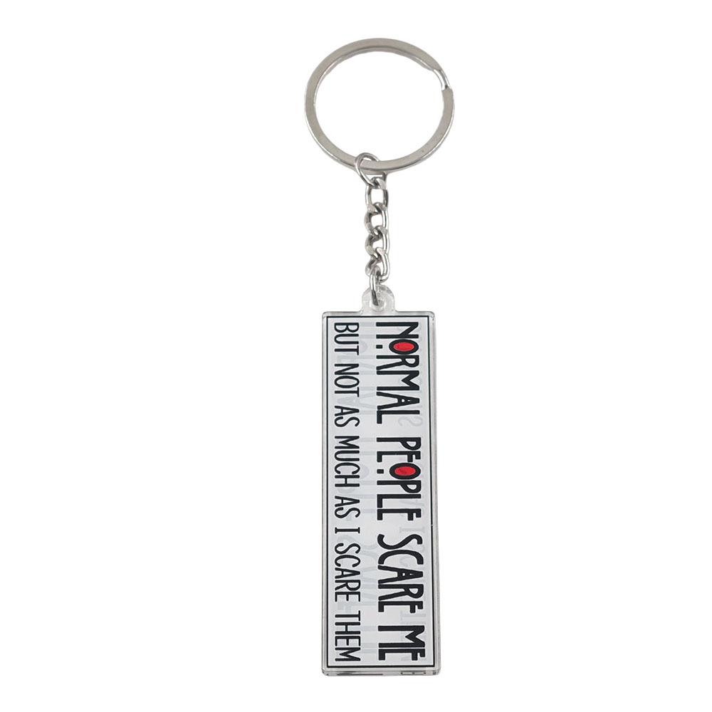 Creative English Slogan Acrylic Keychain - European & American Style