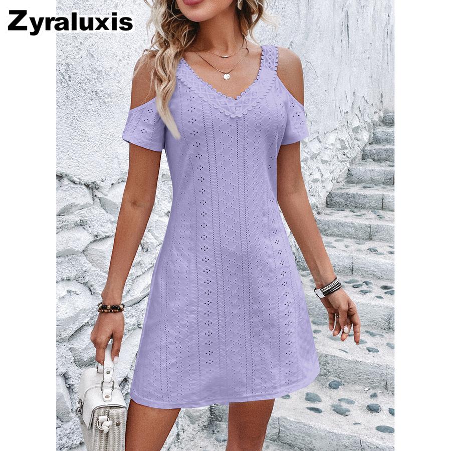 Trendy Summer New Style Off-Shoulder Short Sleeve Slim Fit Dress
