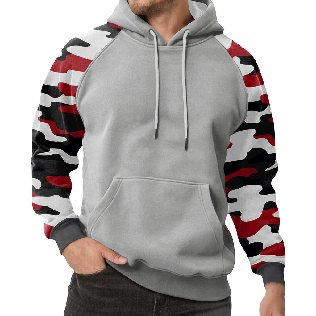 Herren Camouflage Sweatshirt Hoodie Herren Sport Übergröße Freizeit Sweatshirt