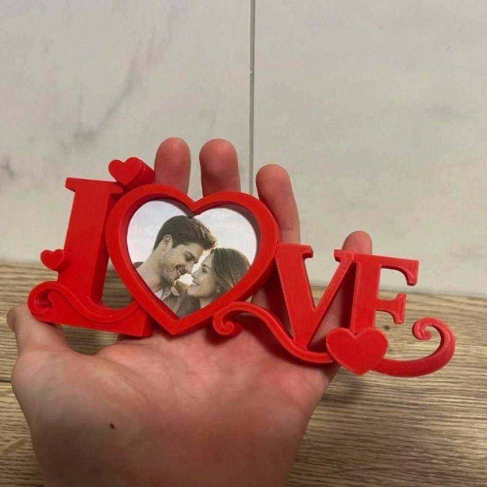 3D Printed Photo Holder Heart Shaped Desktop Photo Frame Photo Stand  Romantic Home Decoration
