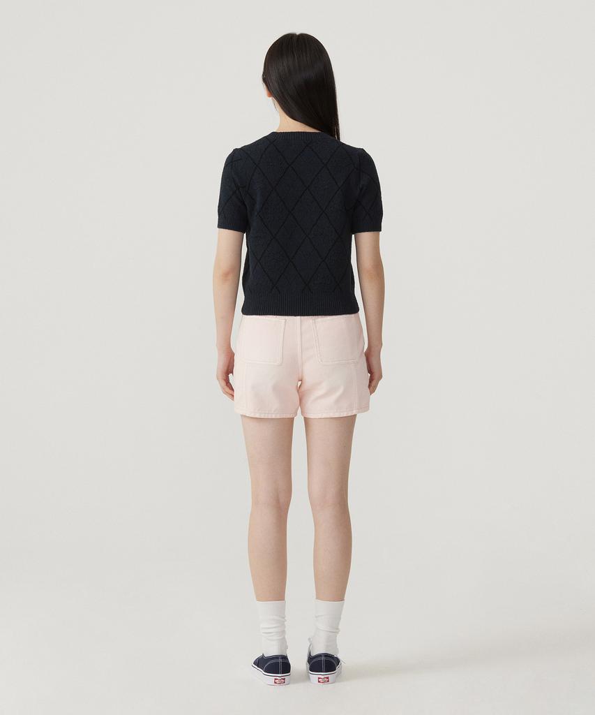COVERNAT WOMAN Clover Heart Jacquard Half Knit Navy