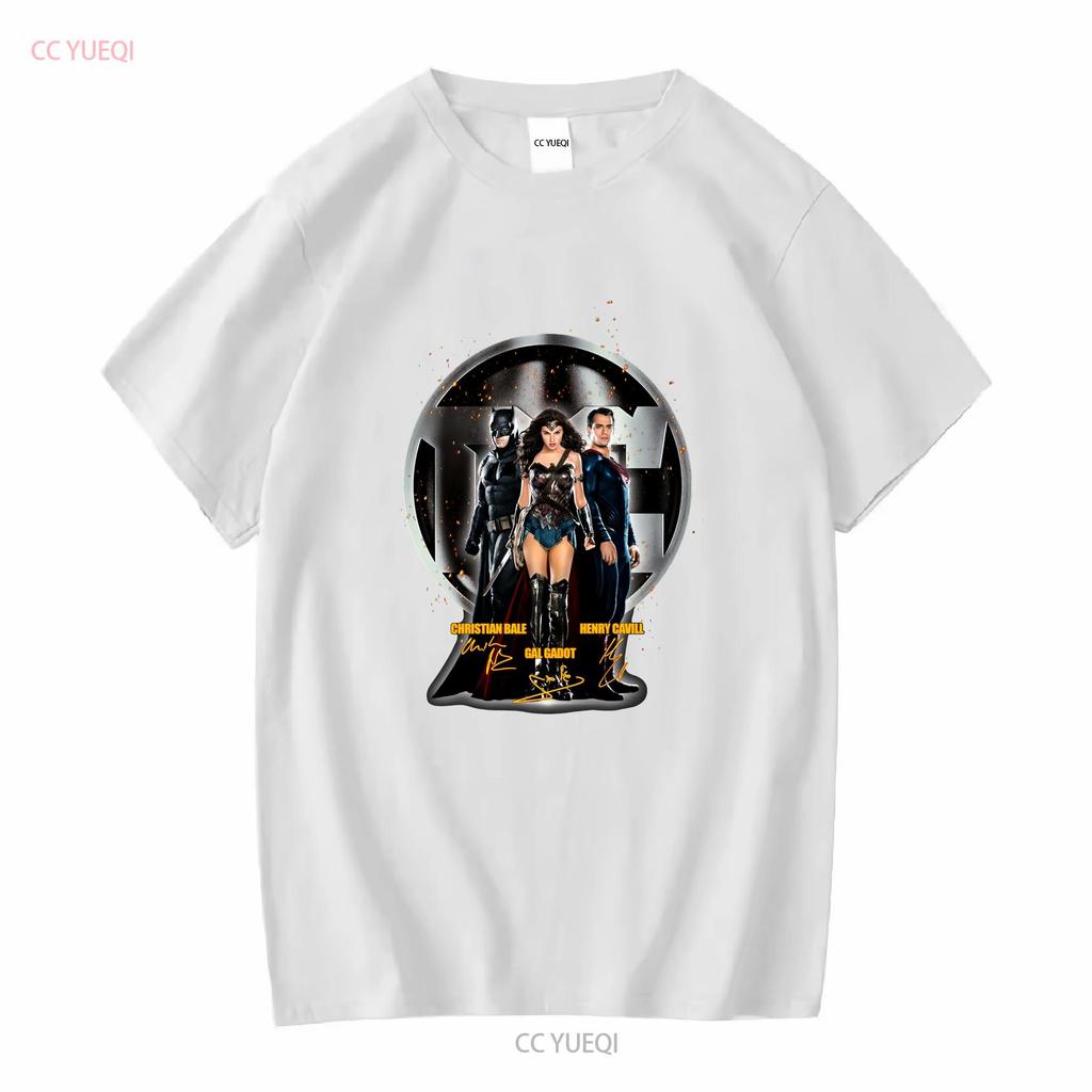 Gal Gadot Henry Cavill Christian Bale Unterschrift T-Shirt lange oder kurze Ärmel vintage gewaschen Grafik Unisex Freizeit
