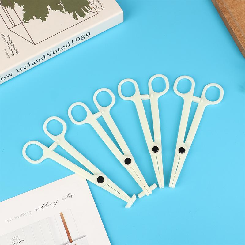 1Pc Disposable Sterile Slotted Round Navel Forceps Clamp Triangle Open Plier Ear Nose Piercing Tools Tattoo Piercing Supply