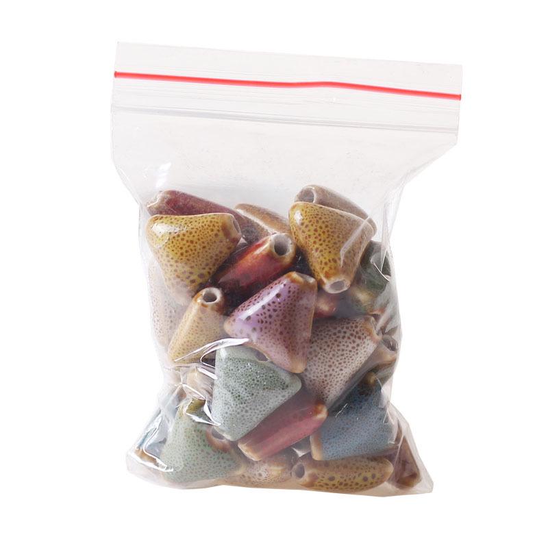 Floral Glaze Triangle Beads 16mm - Irregular Loose Beads for Bracelets