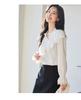 Spring "Bohemian" series gentle fairy style top sweet lace doll collar tied shirt