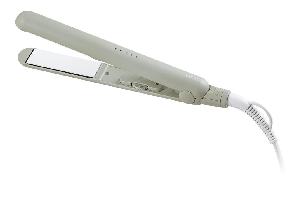 LAVIEL Hair Iron, Straightener, Ceramic Coating, International Compatible, Stepless Temperature Control, Max 180°C, Greige, LV-LT-SI