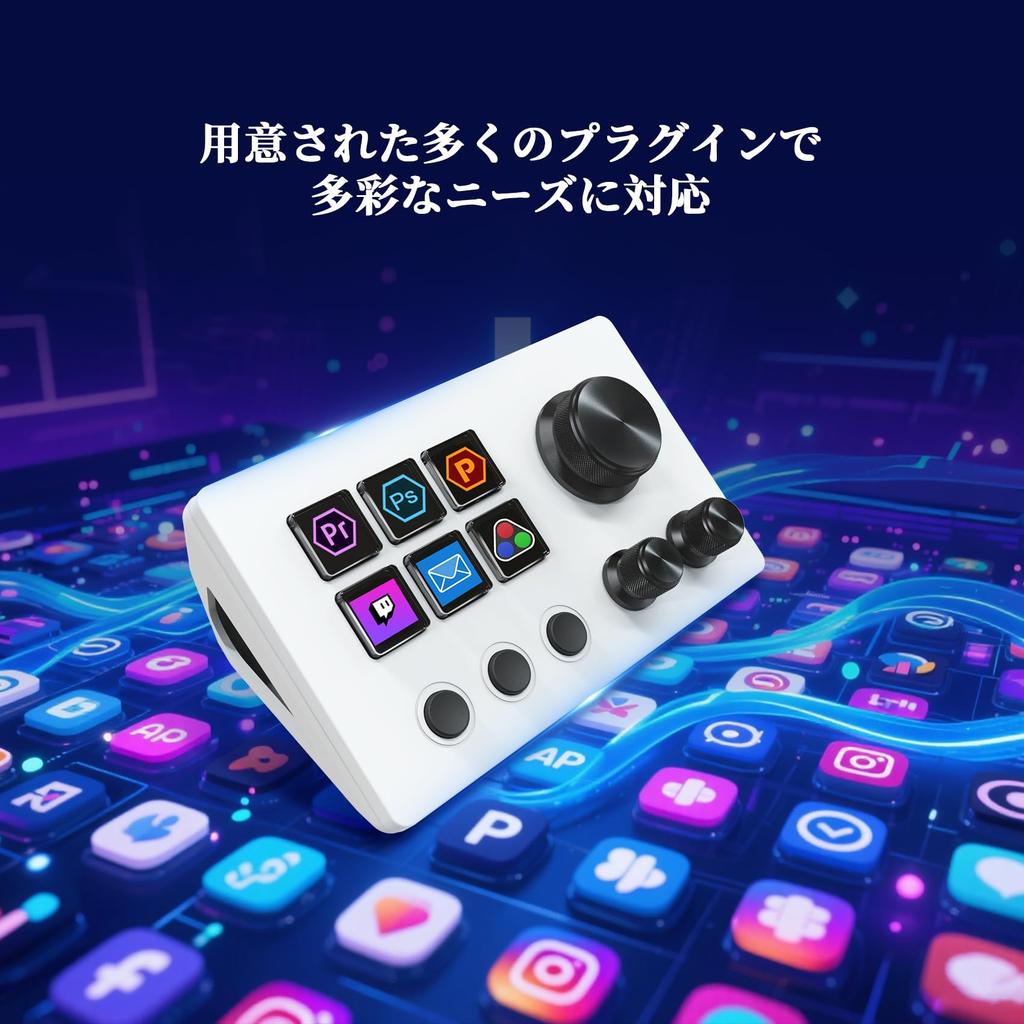 ActionRing Stream Controller Deck with 6 Customizable Macro Keys and 3 Shortcut Keyboard for and Adobe Premiere Compatible with Windows 10 and Mac N3