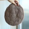 Double Layered Mohair Hollow Hook Flower Beret With Elegant Temperament For Ladies, Warm Autumn And Winter Hand Hook Artist Hat