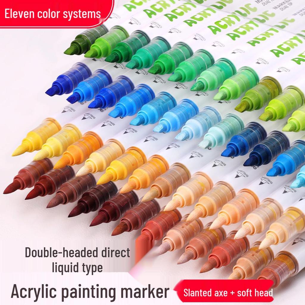 Broadly Recruit 8109 Double-Ended Acrylic Markers - Soft Tip for Art, Anime, and Coloring