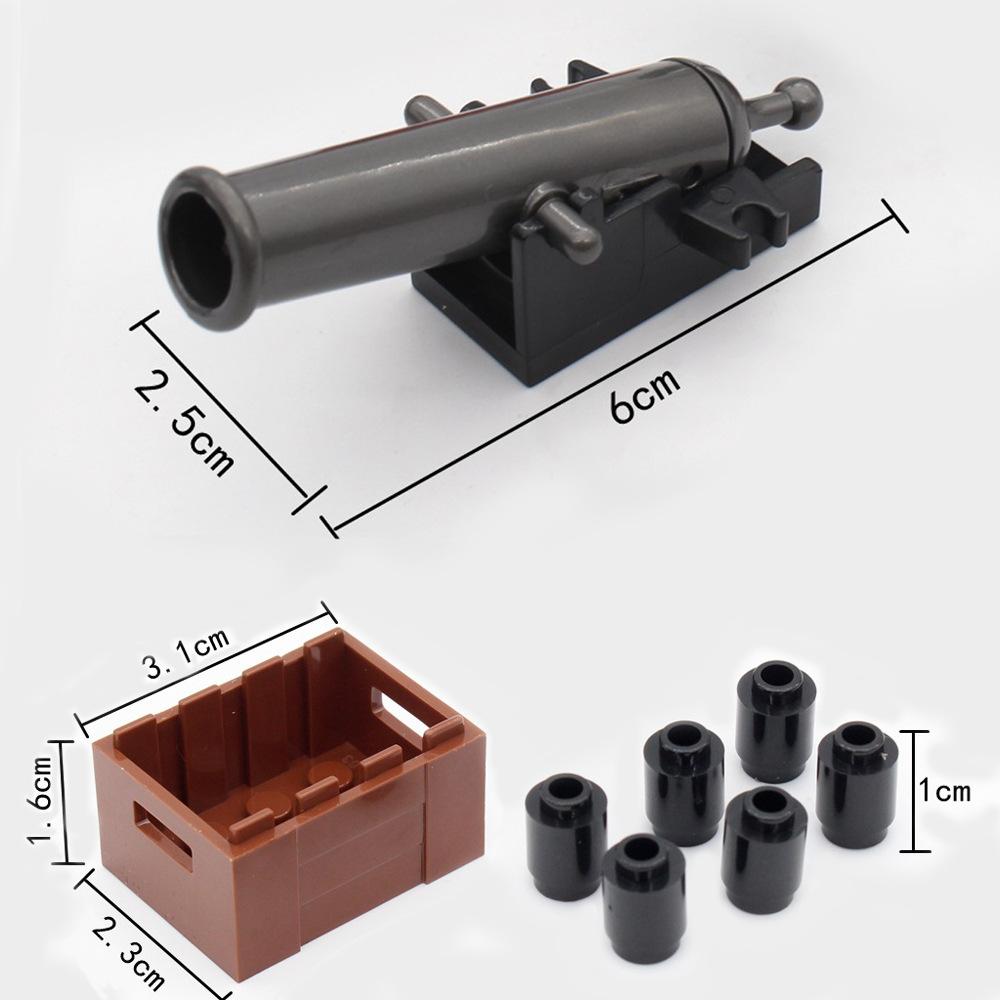 Medieval Military Cannon Small Particle Soldier Figurine Building Block Pirate Ship Artillery Scene Ornament Toy