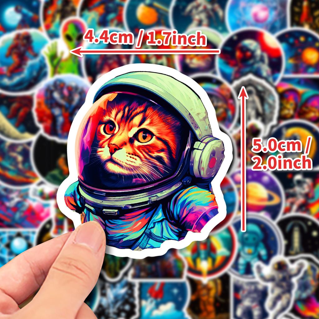 50 Planet Rocket Astronauts Space Decoration Stickers Personalized Creative Diy Waterproof Stickers