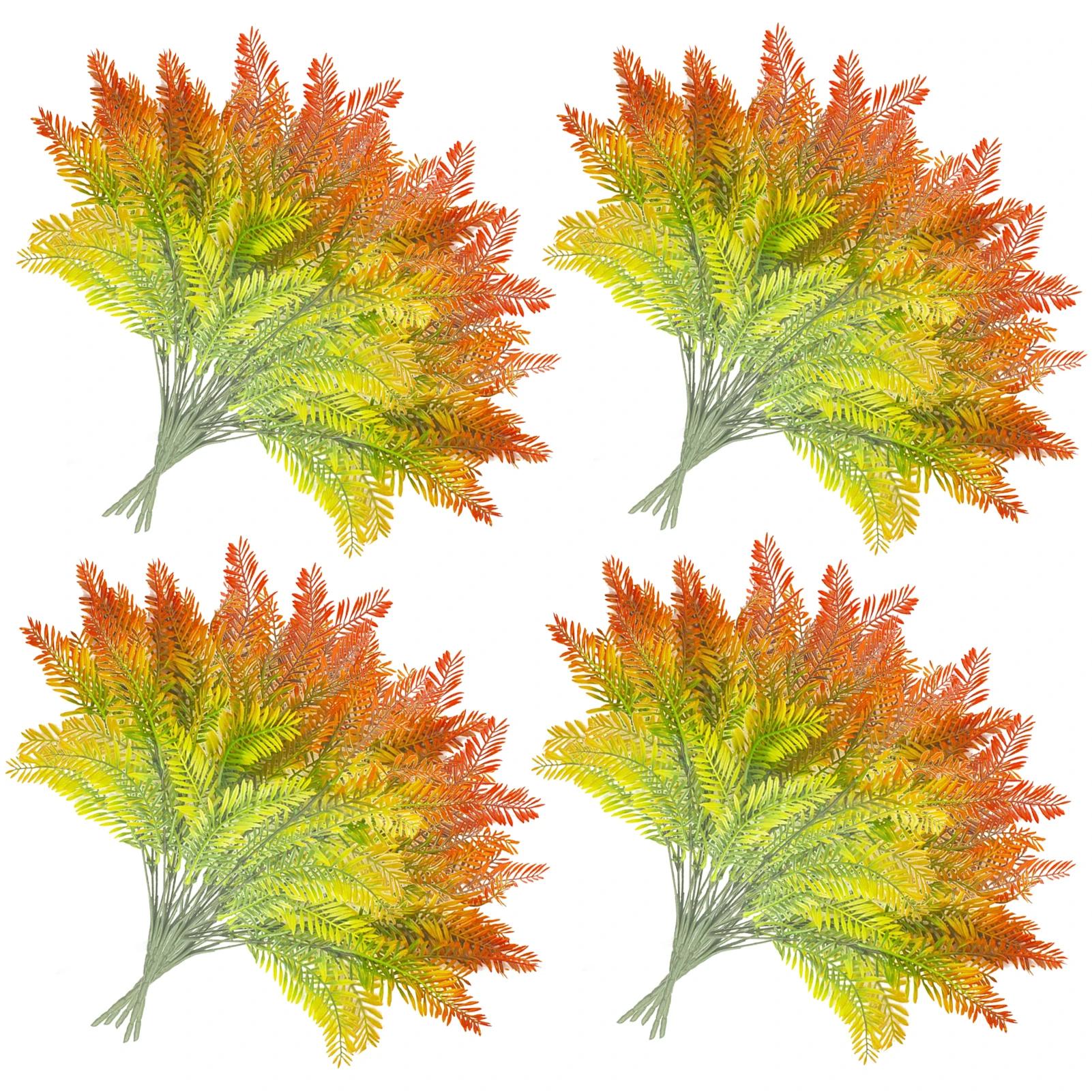 

7-Fork Small Persian Grass 20pcs Artificial Plants Autumn Outdoor Courtyard Decor Simulation Flowers Home Flower Arrangement червоний