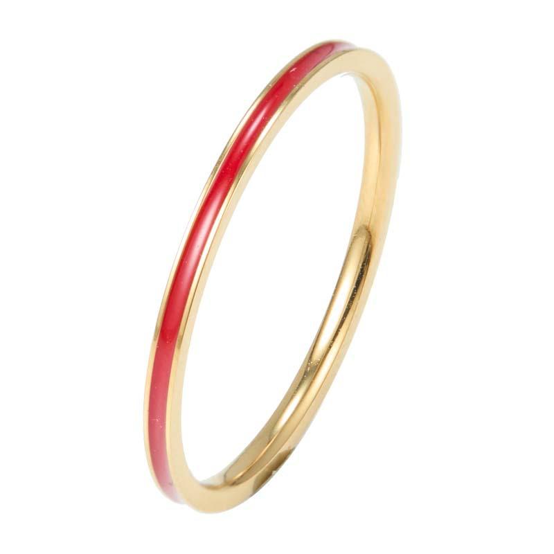 

Новое ультратонкое кольцо из эмали с масляной каплей, титановая сталь с гальваническим покрытием, кольцо с геометрическими линиями, женские не тускнеющие украшения 5