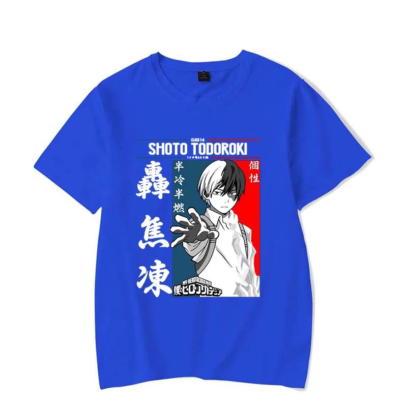 Hot Todoroki Shoto Printed T-Shirts For Women Men Short Sleeve Funny Anime Round Neck Tee Shirt Casual Summer Tops