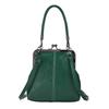 Elegant Kiss Lock Shoulder Bag Large Capacity Solid Color Chinese Style Crossbody Bag Anti-splash Water PU Leather