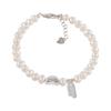 Sterling Silver Personalized Pearl Bead Bracelet for Women - Simple, Fashionable, Stackable Geometric Hand Jewelry.