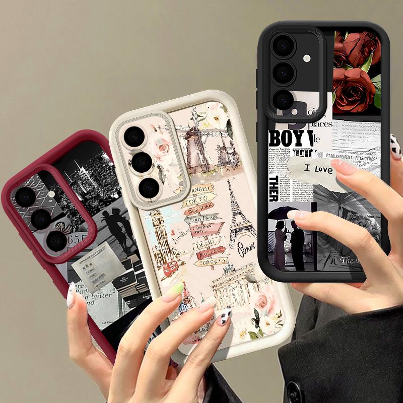 Creative Splicing Pattern TPU Case For Samsung Galaxy S26 S25 S24 S23 S22 Ultra S23 FE A57 A17 A56 A55 A15 A16 A36 A37 5G Cover