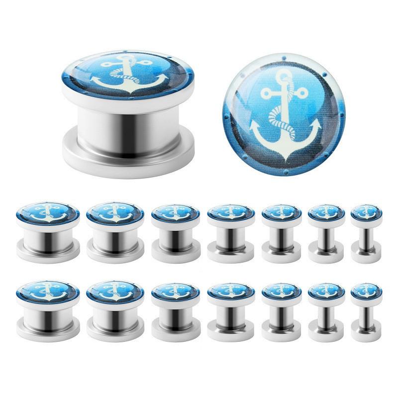 Stainless Steel Acrylic Ship Anchor Drip Oil Piercing Ornament