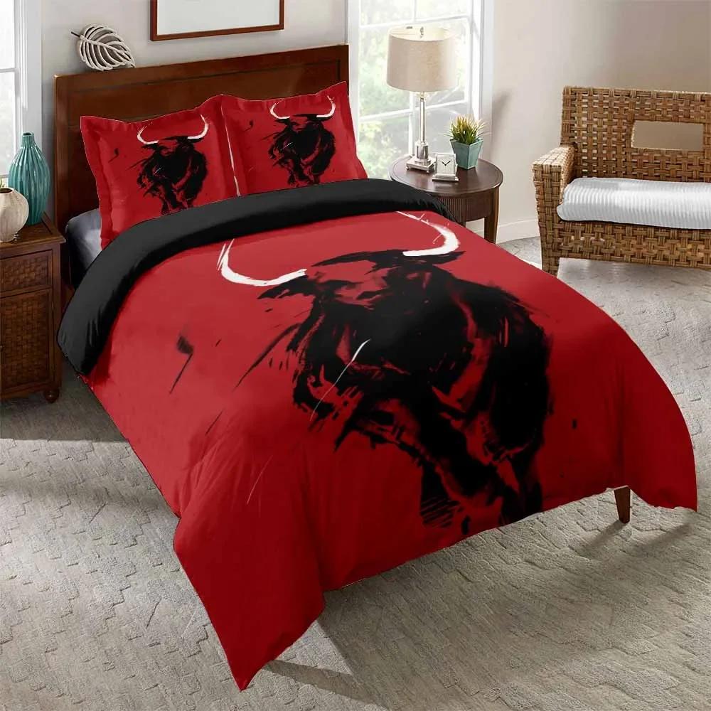 Nightmare Before Christmas  Duvet Cover with Pillow Cover Bed Sets Jack and Sally 3D Skull Christmas Bedding Set Bedroom Decor