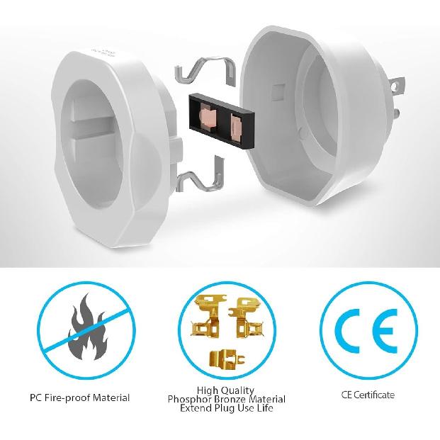 1 Pack an to US Plug Adapter, EU to US Adapter, to Travel Co