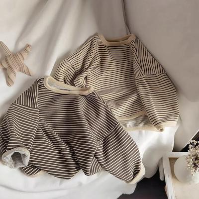 1-8 lat Bawełniana Odzież Dziecięca Koszulki z Długim Rękawem Paski Top dla Niemowląt Chłopców Dziewczynek Casualowa Koszulka Dziecięca Jesień Wiosna T-shirt Dziecięcy