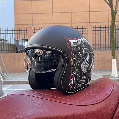 2024 NEW Motorcycle Helmet for Men and Women 3C Certification 3/4 Helmet Retro Half Helmet Motorcycle Commuting for All Seasons