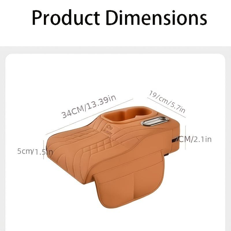 1 Car Center Console Tray with Raised Design, Tissue Box and Cup Holder, Multi-Color Options, Storage Mat