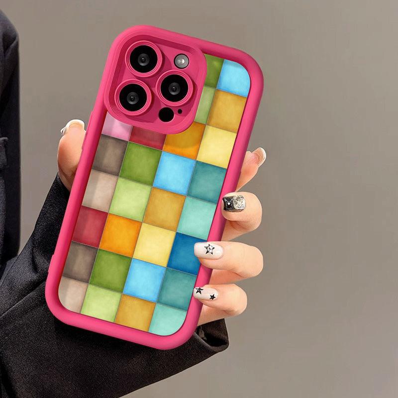 Splicing color squares for iPhone17promax Apple 17 mobile phone case 14 new 13 all-inclusive 12/11