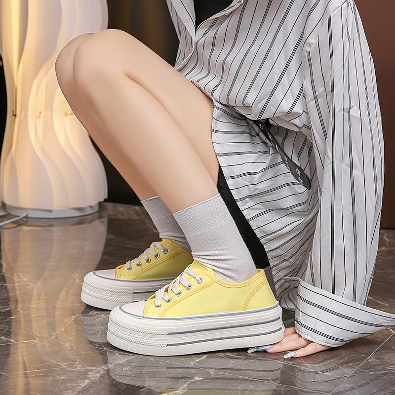 Mode Lässiger Damen Schuh Espadrilles Plateau Allround Runde Zehenpartie Tennis Damen 2024 Überkreuz Atmungsaktiv Sommer Canvas Schnürschuh