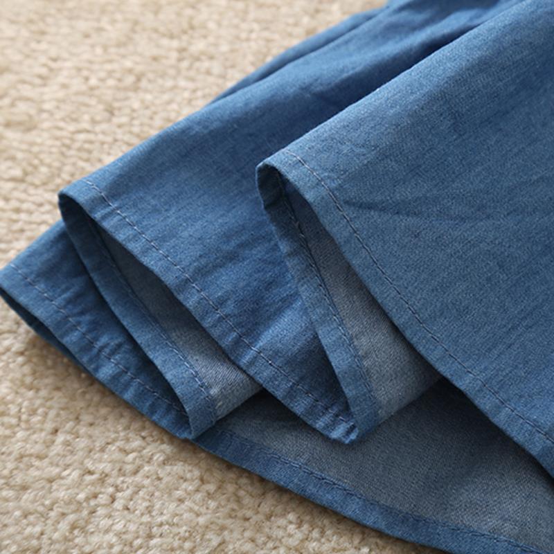 Girls' Denim Skirt Half Skirt Summer Skirt Thin Cake Skirt Little Girls' Pleated Skirt
