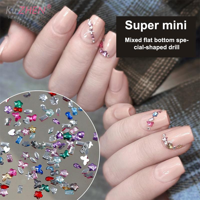 Rhinestone Colored Mini Flat Bottomed Rhinestone Pearl Nail Art Nail Charm Decoration Accessories Nail Art Nail Art Enthusiasts