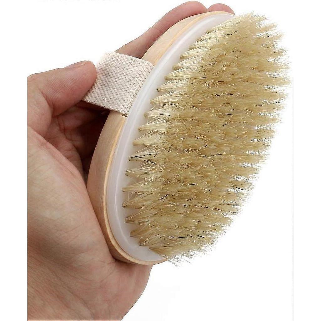 Lymphdrainage-Trockenbürste - Trockenbürste für den Körper - Peelingbürste mit Naturborsten, geeignet zur Behandlung von Cellulite, zur Hautglättung, zur Verbesserung der Blutzirkulation