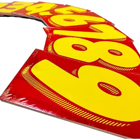 EZ Line Vinyl Decals for Cars Red and Yellow Large Number Stickers Windshield Numbers Dealer Supplies EZ136 (Number 9)