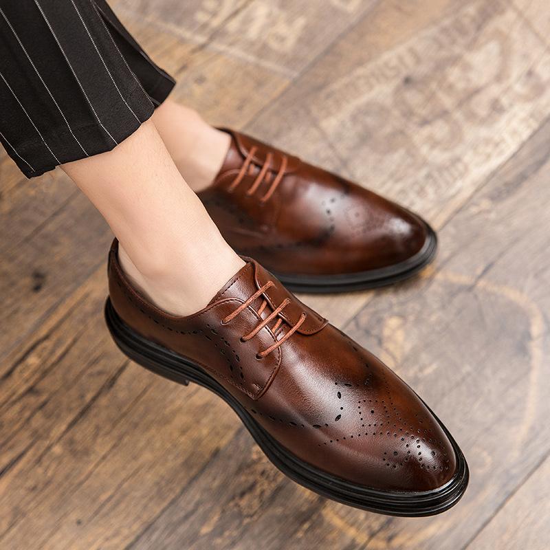 Chaussures en Cuir Chaussures habillées décontractées Chaussures en Cuir Été Britannique Respirant