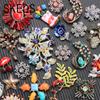 SKEDS Women Men Luxury Full Crystal Shining Flower Brooch Corsages Elegant Wedding Party Dress Badges Accessories Gift