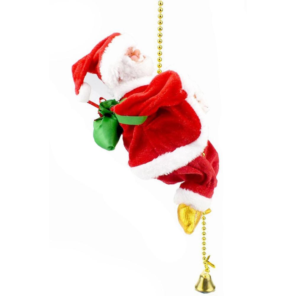 

Climbing Santa with Music Christmas Tree Pendant Ornament Novelty Climbing Santa Claus on Rope Xmas Party Supplies Home Decor