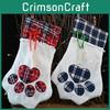 Cute And Festive Christmas Stocking For Pets With Paw Print Design For Dogs And Cats