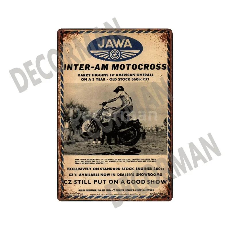 [ DecorMan]  JAWA BSA Motor Kovové Znamení Plakáty Vintage Malba Vlastní Klubová Dekorace LTA-1704 vintage dekor