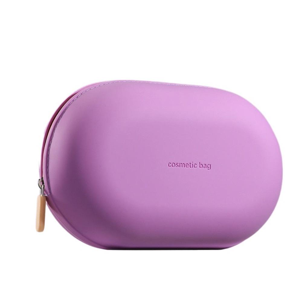 

Zipper Closure Makeup Pouch Waterproof Toiletry Bag Multifunctional Silicone Cosmetic Bag Jewelry фіолетовий