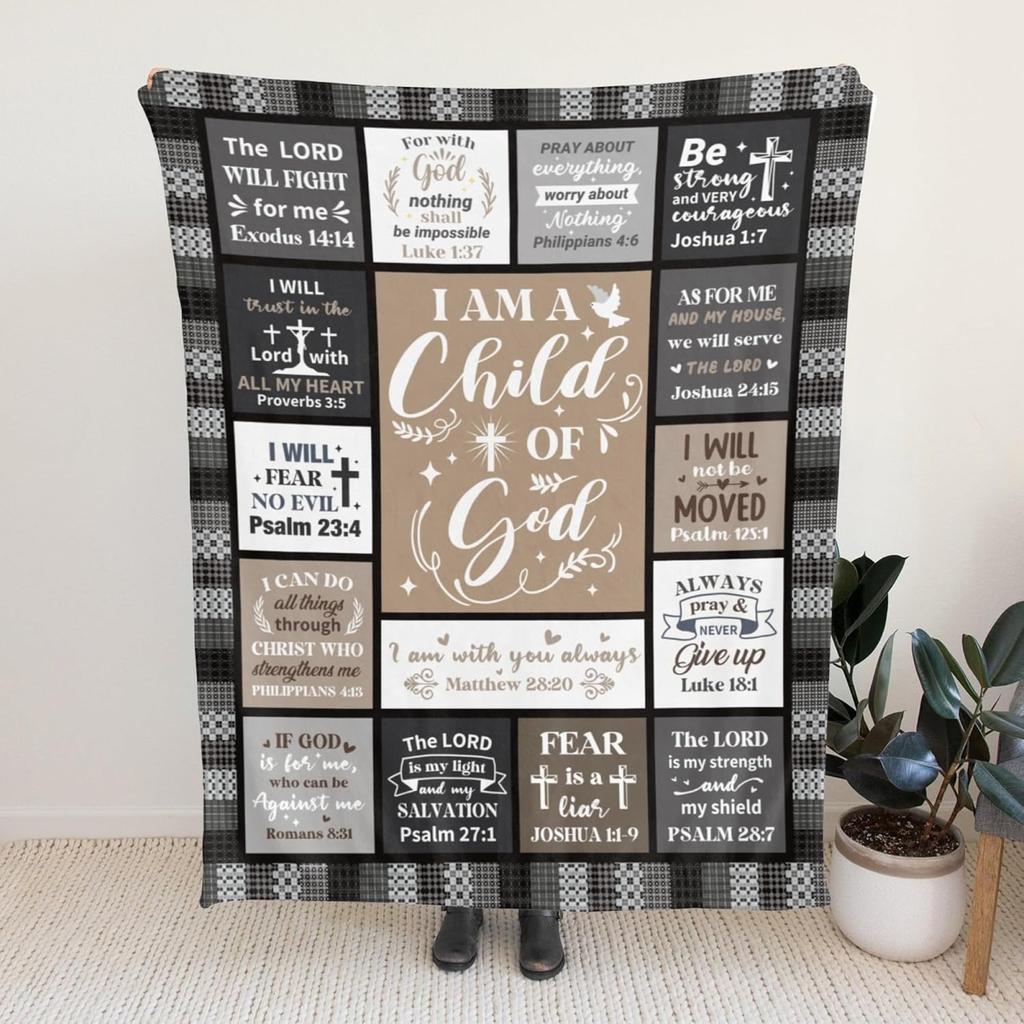 Christian Gifts for Men Blanket Mens Christian Gifts I Am a Child of God Blanket Inspirational Religious Gifts for Men Birthday