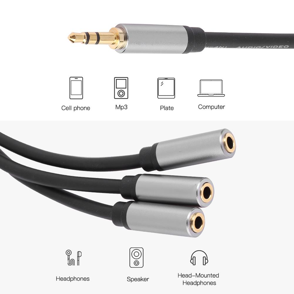 3.5mm 0.1in 3 in 1 Audio Splitter Cable 1 Male to 3 Female Stereo Wire High Compatibility3.5mm 0.1in 1 Male to 3 Female