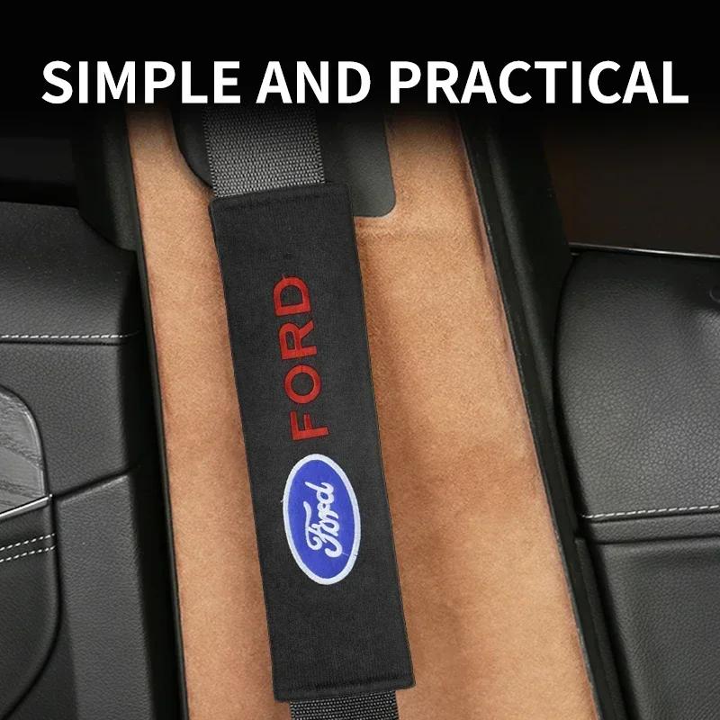 Car Sticker 2026 For Ford 2PCS Car Interior Kit Seat Belt Shoulder Protection For Ford Focus 2 3 1 Fiesta MK1 MK2 MK3 MK7 Fusion