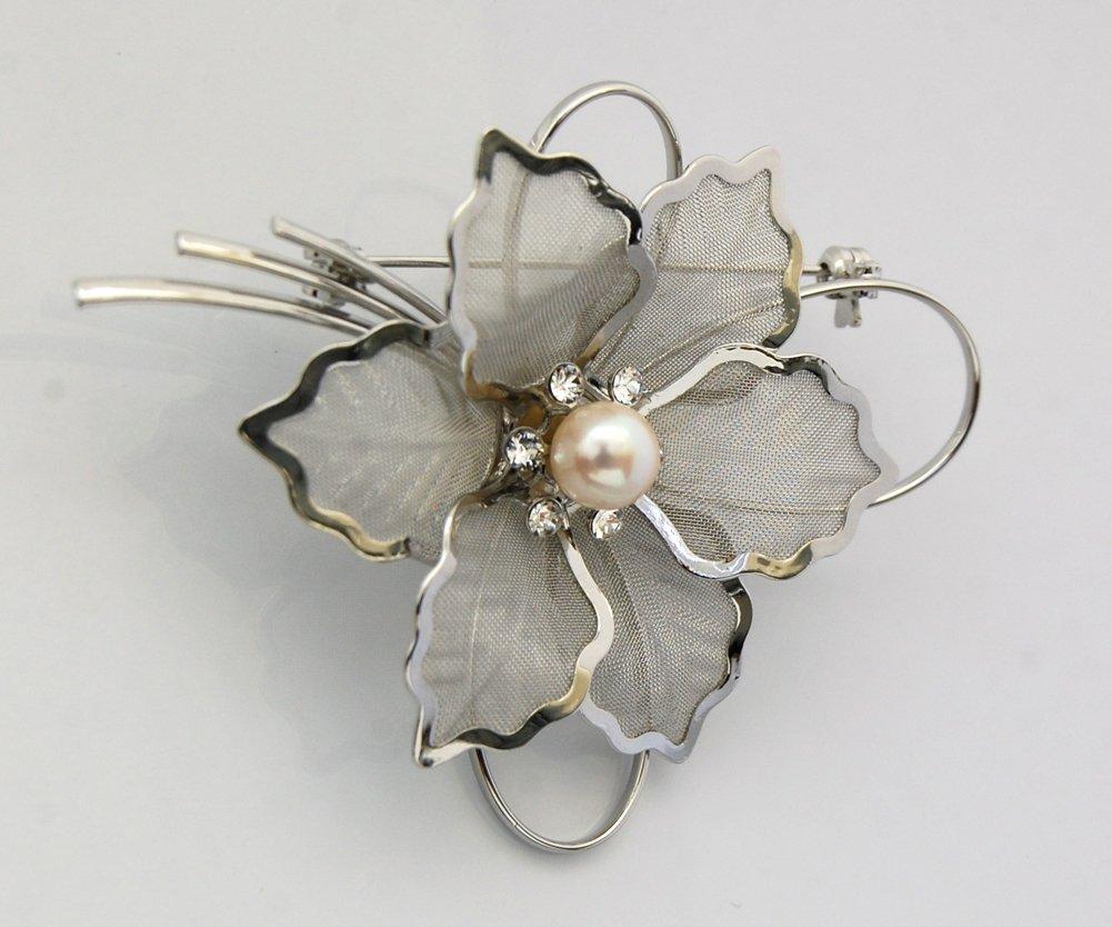 Flower design Akoya pearl pearl brooch ABR543 [enyapearl] brooch,
