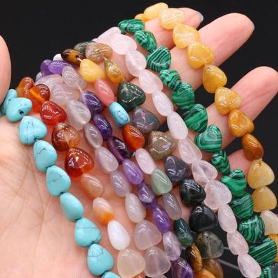 10mm Turquoise Agate Heart-Shaped Loose Beads for DIY Jewelry
