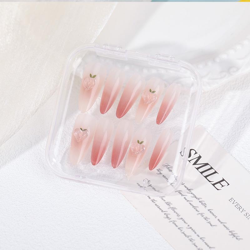 2026 Korean Style Cat Manicure: Medium-Long Wearable Nail Tips, Handmade & Detachable
