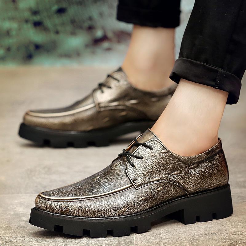 

Men s patent leather glossy trend pointed small leather shoes Men s British casual hairstylist Men s shoes 43