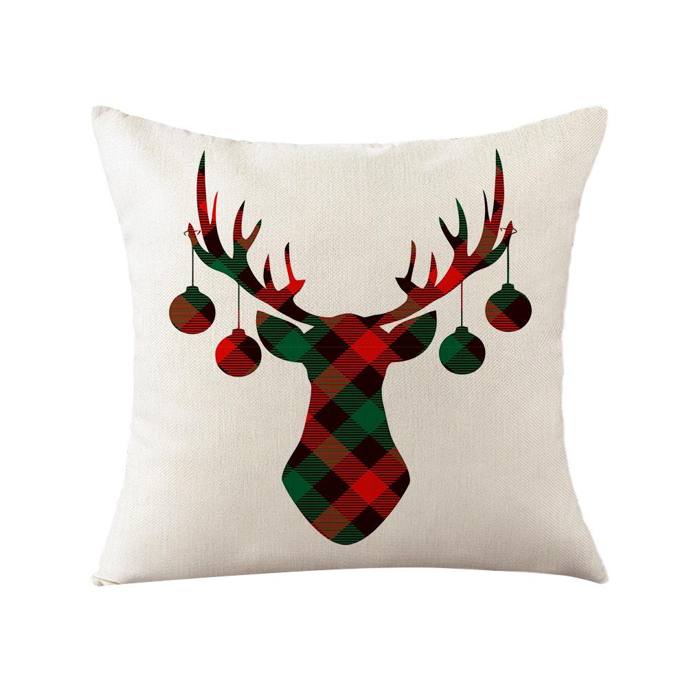 New Christmas Pillow Home Polyester Printed Sofa Pillow Cover Santa Claus Living Room Cushion